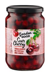 višnjev kompot, brez koščic, garden good, 680 g