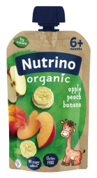 bio sadna kaša, jabolko, breskev in banana, nutrino, 100 g