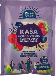 ovsena kaša z gozdnimi sadeži, rise & smile, 65 g