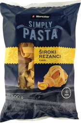 široki rezanci, mercator simply pasta, 500 g