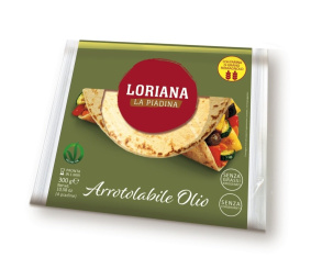 ploščati kruhek, piadina z olivnim oljem, loriana, 300 g, 4/1