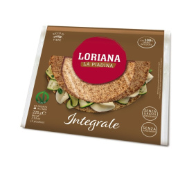 polnozrnati ploščati kruhek, piadina, loriana, 225 g, 3/1