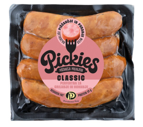 prekajena piščančja klobasica, pickies, pakirana, 210 g