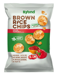 čips iz polnozrnatega rjavega riža z okusom paprika omake