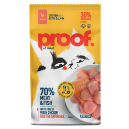 suha hrana za mačke, piščanec in losos, proof, 1,5 kg
