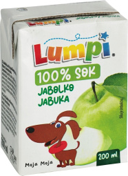 sok, 100 % jabolko, lumpi, 200 ml