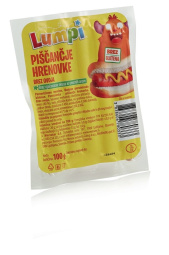 piščančje hrenovke brez ovoja, lumpi, pakirano