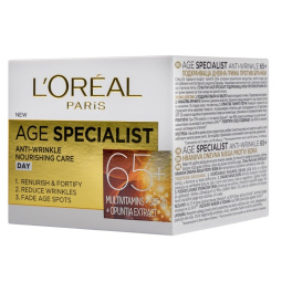 krema za obraz age specialist 65 +, anti age, dnevna, loreal, 50 ml