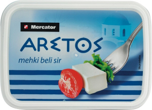 mehki beli sir v slanici, polnomasten, 45 % m.m., mercator, pakirano, 250 g