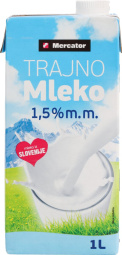 mleko, 1,5 % m.m., mercator, 1 l