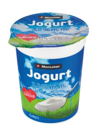 čvrsti jogurt, 3,2 % m.m., mercator, 180 g