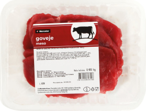 goveji zrezki, mercator, 480 g