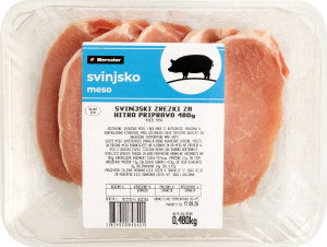 svinjski zrezki za hitro pripravo, mercator, 480 g