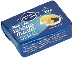 mini surovo maslo, pomurske mlekarne