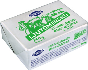 ljutomersko maslo, brez laktoze, pomurske mlekarne, 250 g
