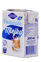 trajno polnomastno mleko pomursko mlejko, 3,5 % m.m., pomurske mlekarne, 200 ml