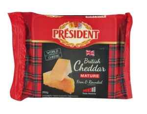 sir cheddar mature, president, pakirano, 200 g