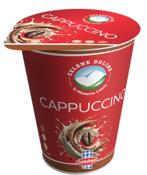 kava z mlekom cappuccino, zelene doline