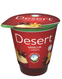 sadni jogurt, vanilija in podložene višnje, 5,0 % m.m., zelene doline, 150 g