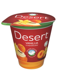 sadni jogurt, vanilija in podložene marelice, 5,0 % m.m., zelene doline, 150 g