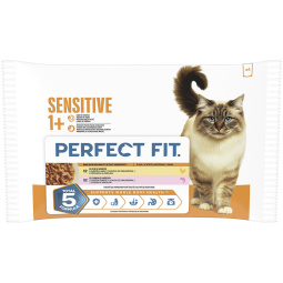 hrana za mačke mix, perfect fit sensitive, 4 x 85 g