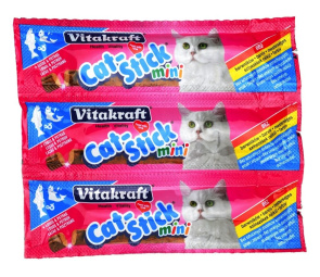 prigrizek za mačke mini palčke z lososom, vitakraft, 3x18 g