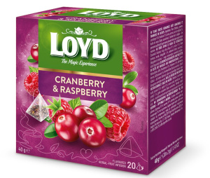 čaj brusnica in malina, loyd, 20/1, 40g
