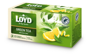 zeleni čaj z okusom limone, v filter vrečkah, loyd, 20/1, 30g