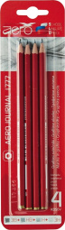set grafitnih svinčnikov, blister, 3b, hb, h in 3h, aero journal, 4/1