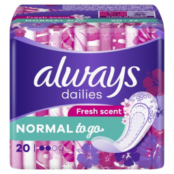 ščitniki perila normal fresh scent singles to go, always dailies, 20/1