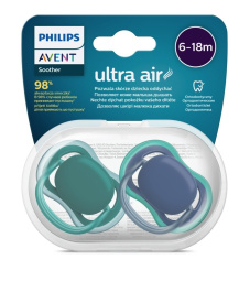 silikonska duda ultra air, 6-18 m, avent, 2/1