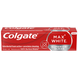 zobna pasta max white superior clean, colgate, 75 ml