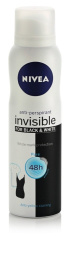 deodorant invisible for black & white, nivea, 150 ml