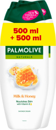gel za prhanje naturals, milk & honey, palmolive, 2 x 500 ml