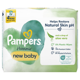 otroški vlažni robčki, harmonie new baby, pampers, 4 x 46/1
