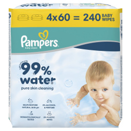 vlažilni robčki aqua, pampers, 4 x 60/1