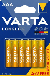 baterijski vložek longlife, varta, aaa, 4 + 2 gratis
