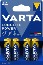 baterijski vložek longlife power, varta, aa, 4/1
