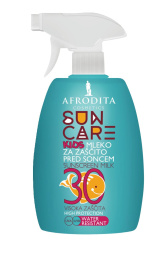 mleko za sončenje v spreju, za otroke, spf 30, sun care, afrodita, 200 ml
