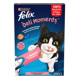 hrana za mačke deli moments, losos, felix, 4 x 10 g