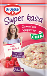 ovsena kaša z malino in chia semeni super kaša