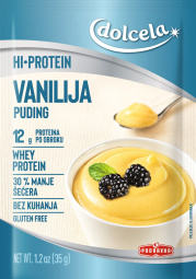 beljakovinski puding v prahu hi-protein, vanilija, dolcela, 35 g