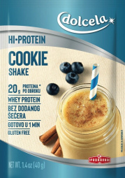 beljakovinska mešanica v prahu, hi-protein, cookie, dolcela, 40 g