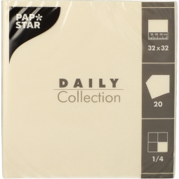 serviete daily collection, 1/4 zložene, šampanjec, papstar, 32 x 32 cm, 20/1