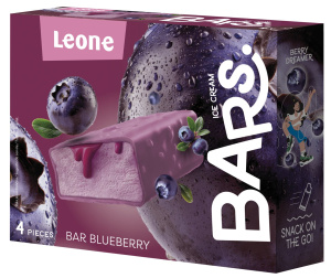 sladoled bars, borovnica, leone, 4 x 50 ml