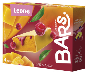 sladoled bars, mango, leone, 4 x 50 ml