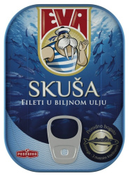 skuša fileti v rastlinskem olju