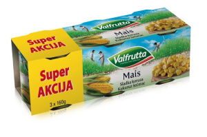sladka koruza, valfrutta, 3 x 160 g