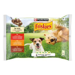 mokra hrana za pse, meso, friskies, 4 x 85 g