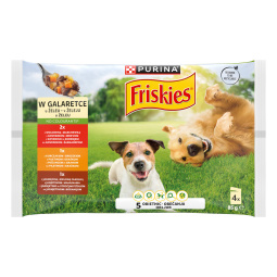 mokra hrana za pse v želeju, meso, friskies, 4 x 85 g
